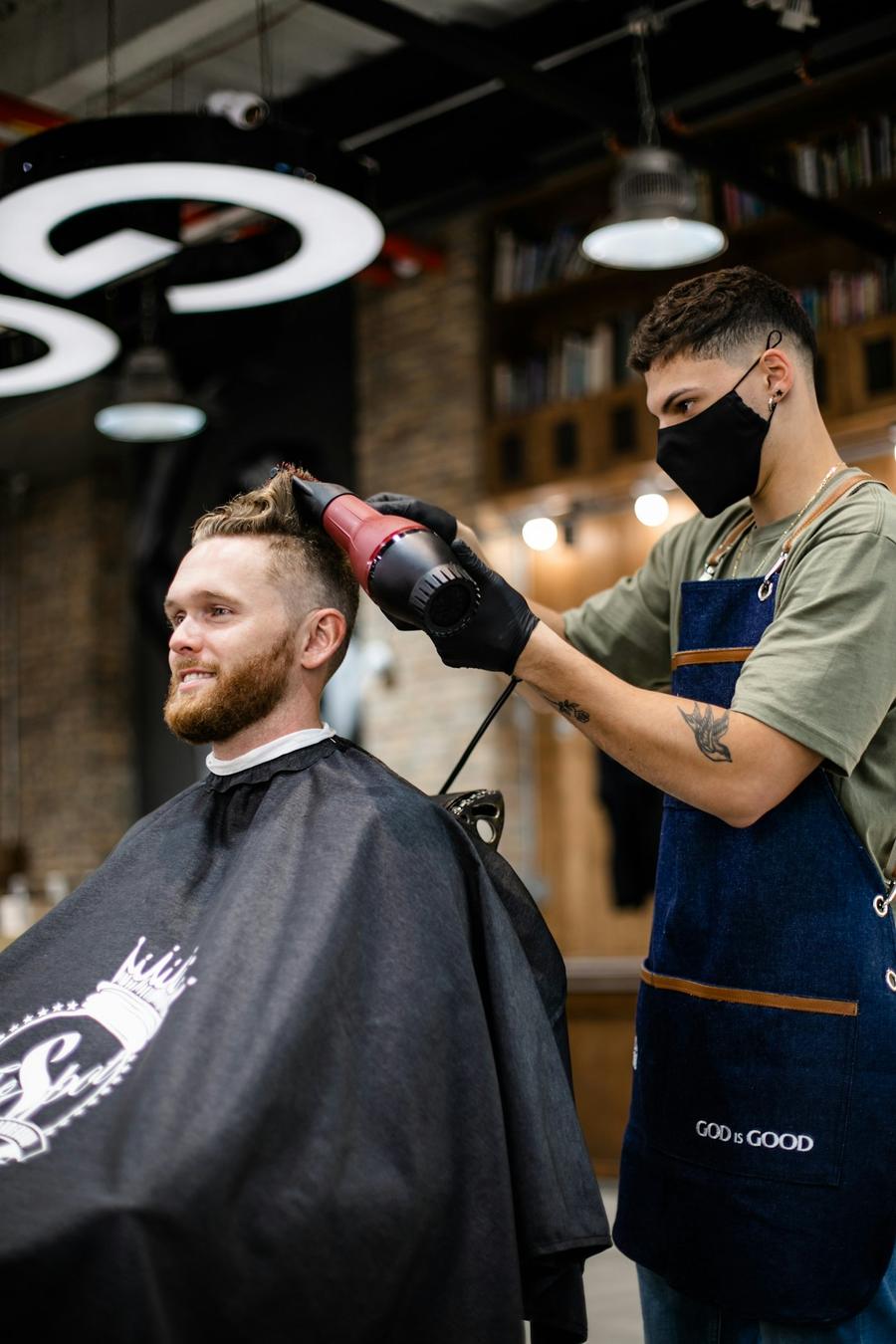 Barber at work in the studio