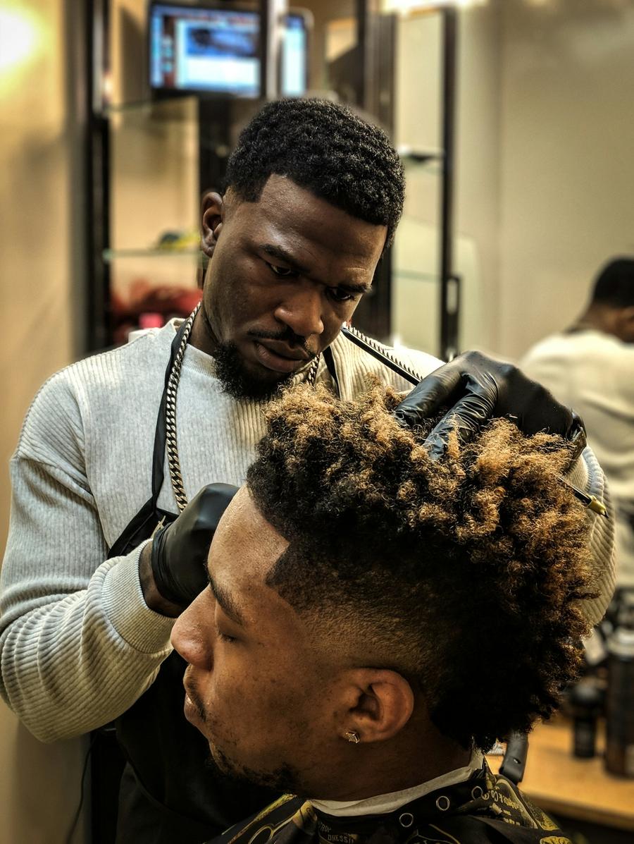 Curly top with skin fade